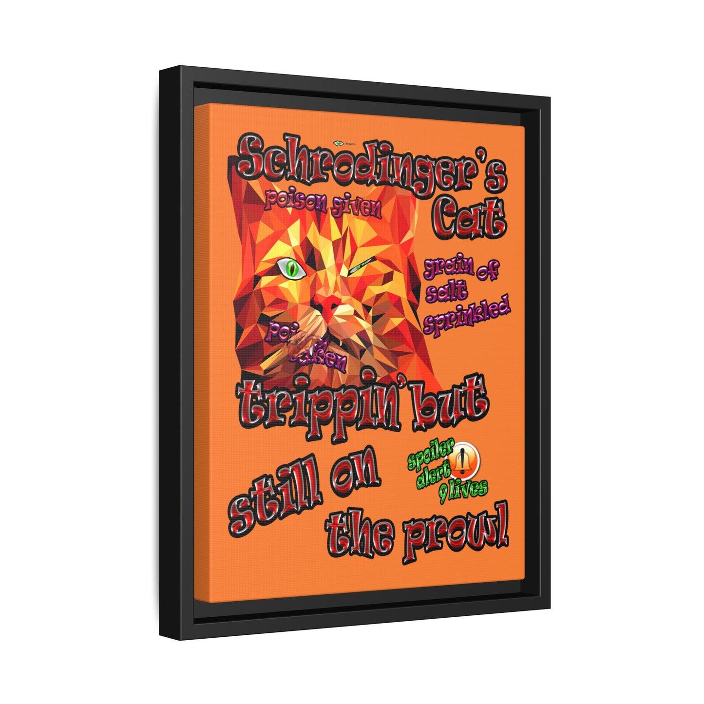 schrodinger's cat - framed canvas art (crusta)