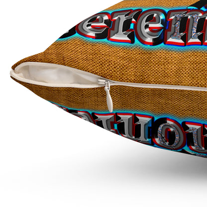 em cee squared - Spun Polyester Square Pillow - (dichromatic brown papyrus)