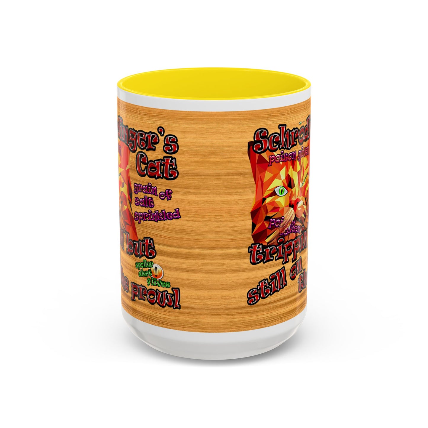 schrodinger's cat - Accent Mug (butterscotch wood finish)