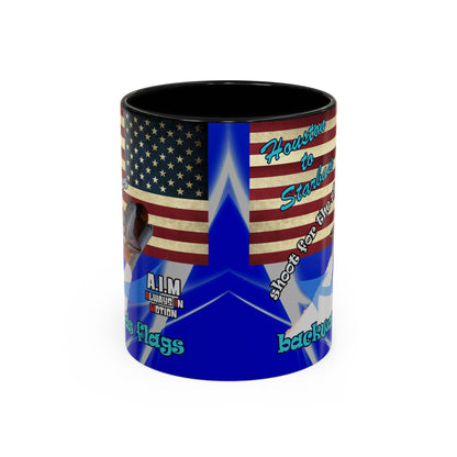 shoot for the stars - Accent Mug (blue-white wave)