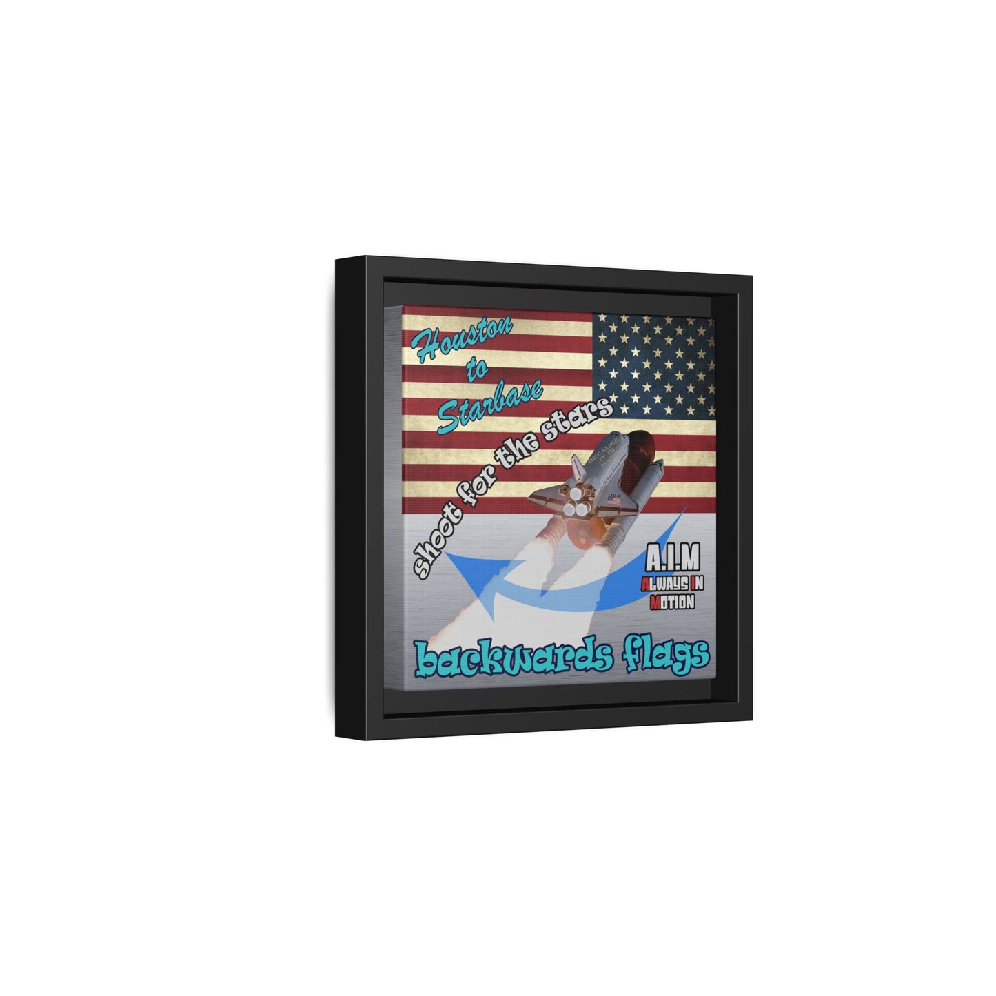 shoot for the stars - framed canvas art (brushed nickel)