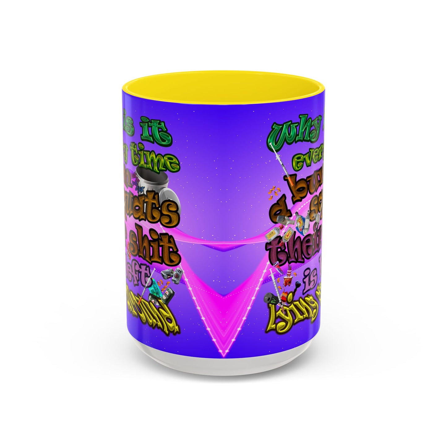 the bum's shit - Accent Mug (purple-pink wave)