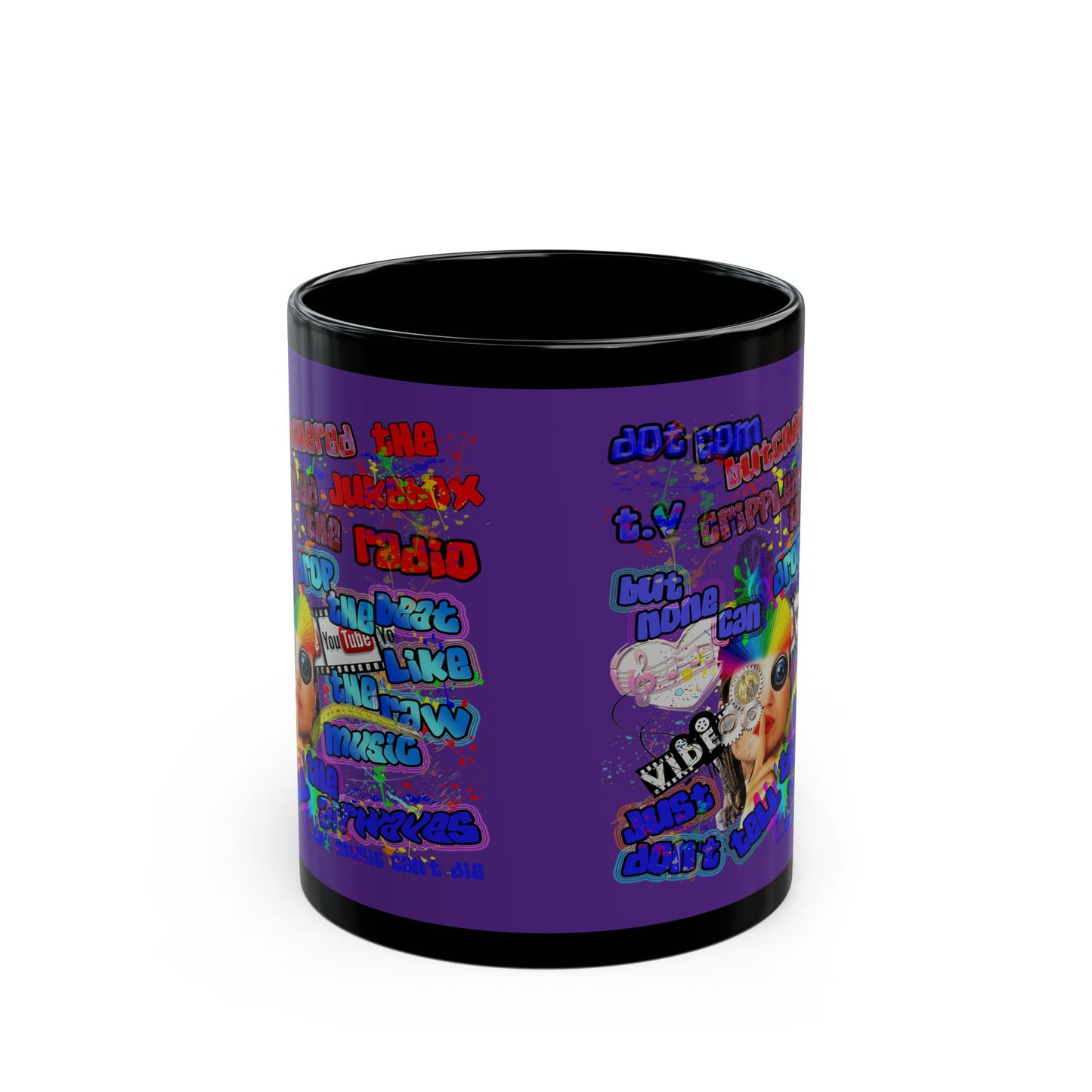 drop the beat - Black Mug (purple)