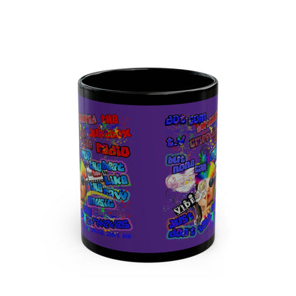 drop the beat - Black Mug (purple)