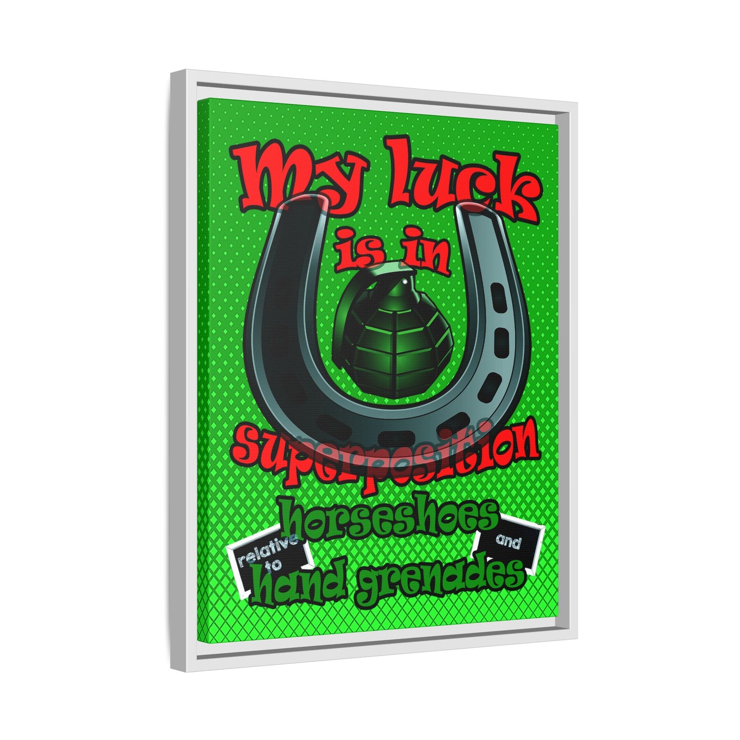 my luck - framed canvas art (logo green)