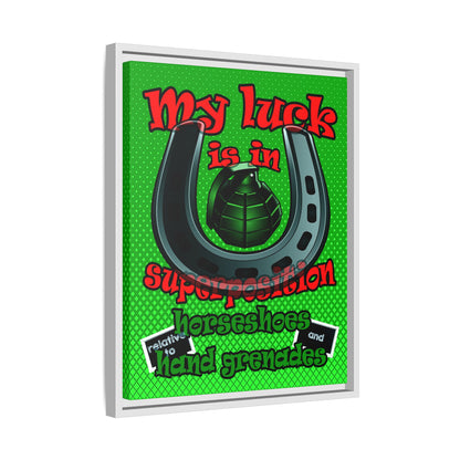 my luck - framed canvas art (logo green)