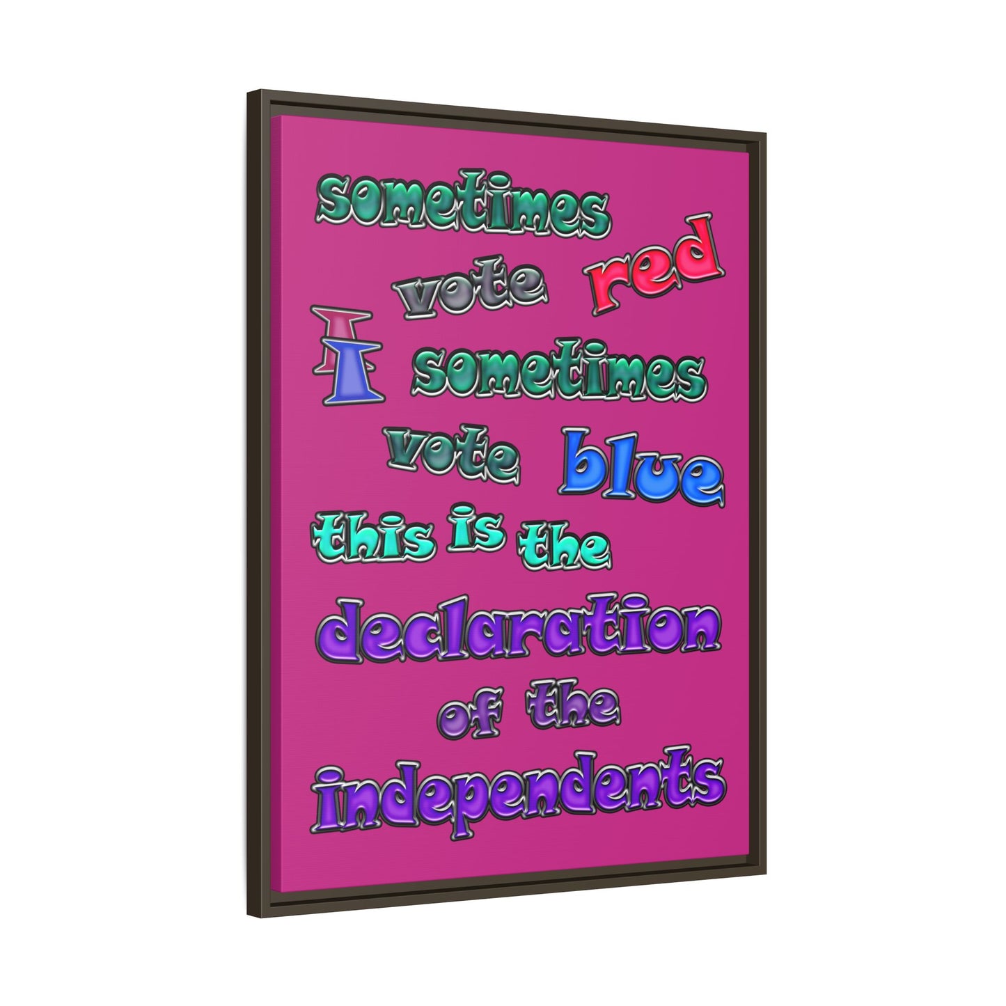 declaration of the independents - framed canvas art (pink)