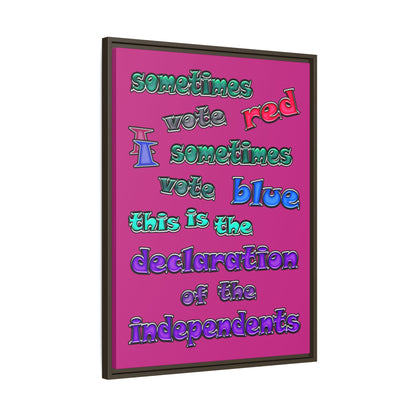 declaration of the independents - framed canvas art (pink)