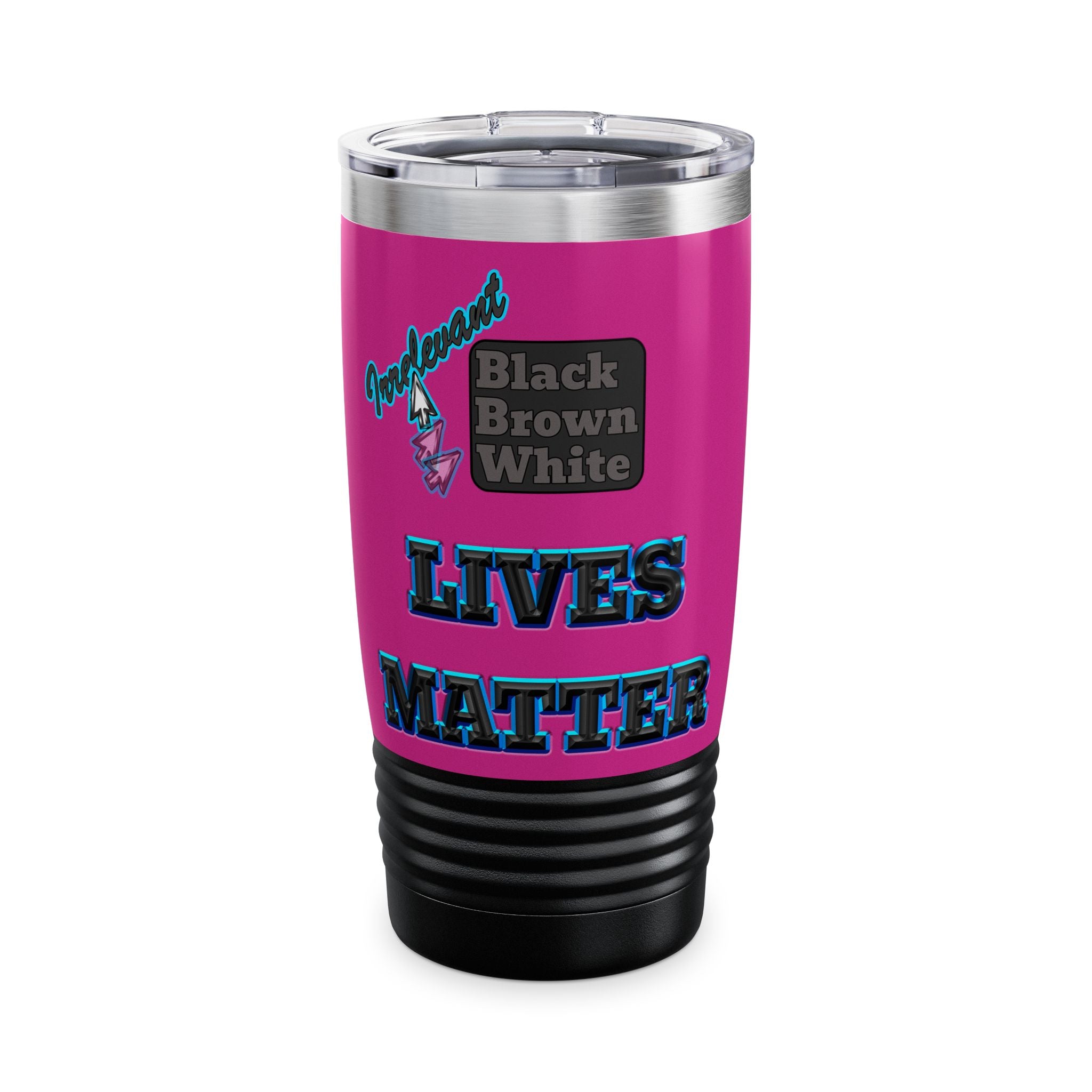 irrelevant - Ringneck Tumbler, 20oz (pink)
