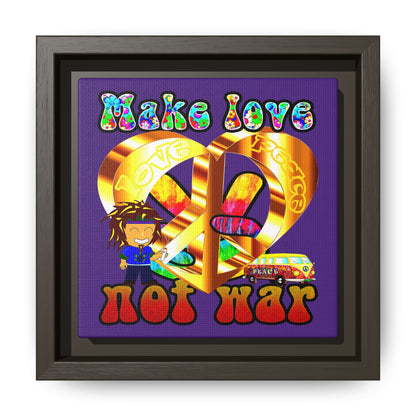 love peace - framed canvas art (purple)