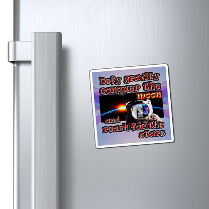 defy conquer reach - Magnets - (light blue-pink wave)