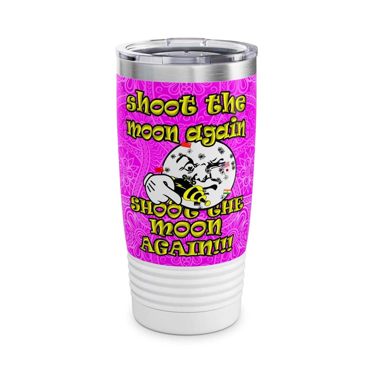 shoot the moon again - Ringneck Tumbler, 20oz (pink swirl)