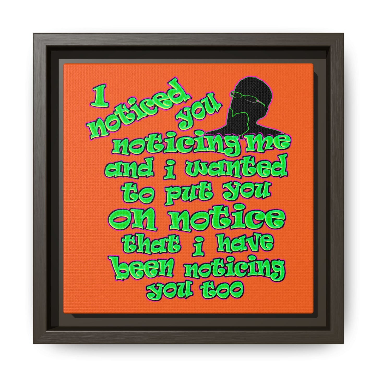noticed you noticing - framed canvas art (orange)
