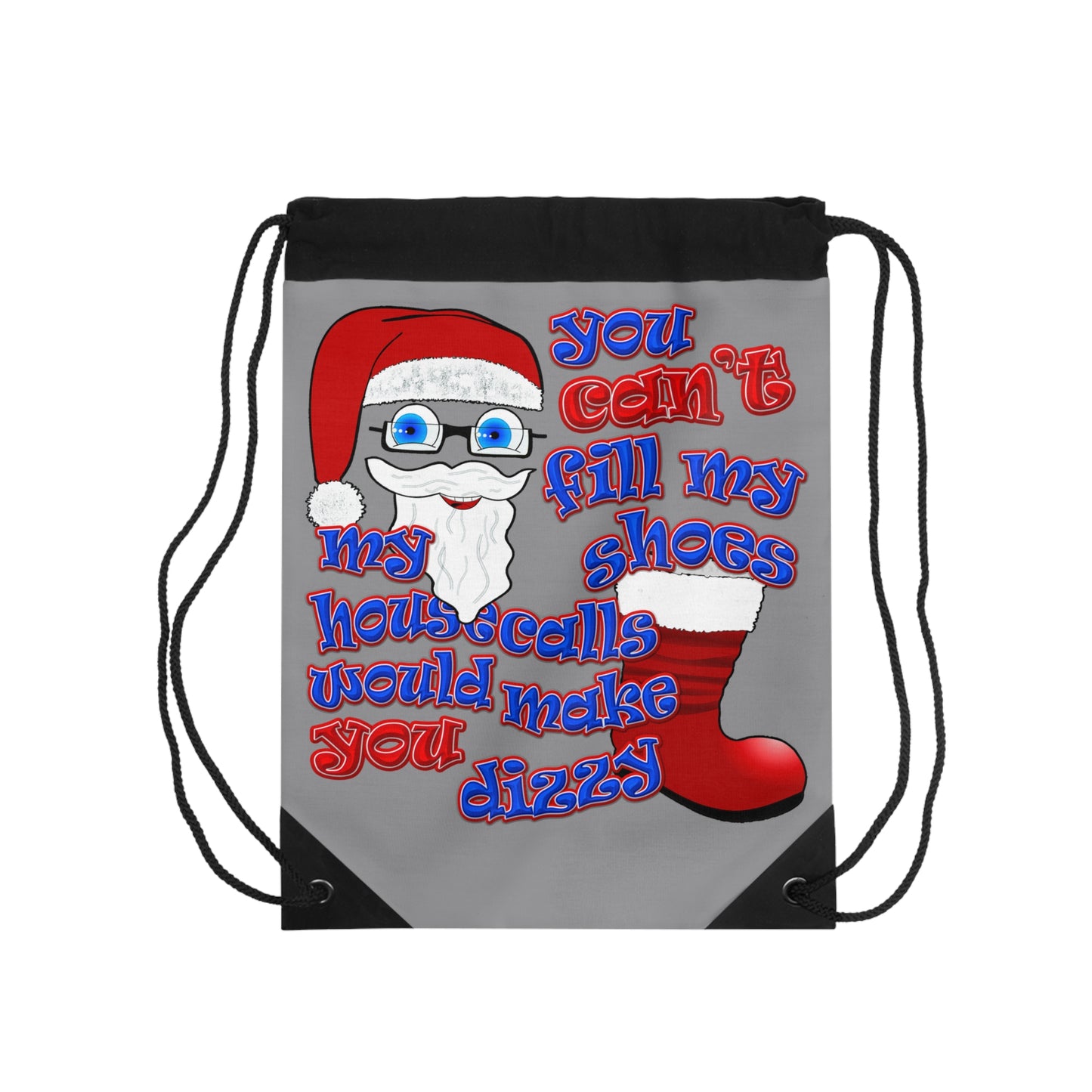 santa's shoes - Drawstring Bag (grey)
