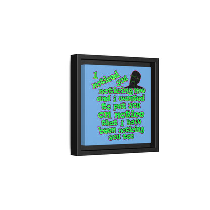 noticed you noticing - framed canvas art (light blue)