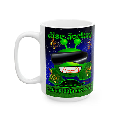 disc jockey - White Mug ('snoops' background)