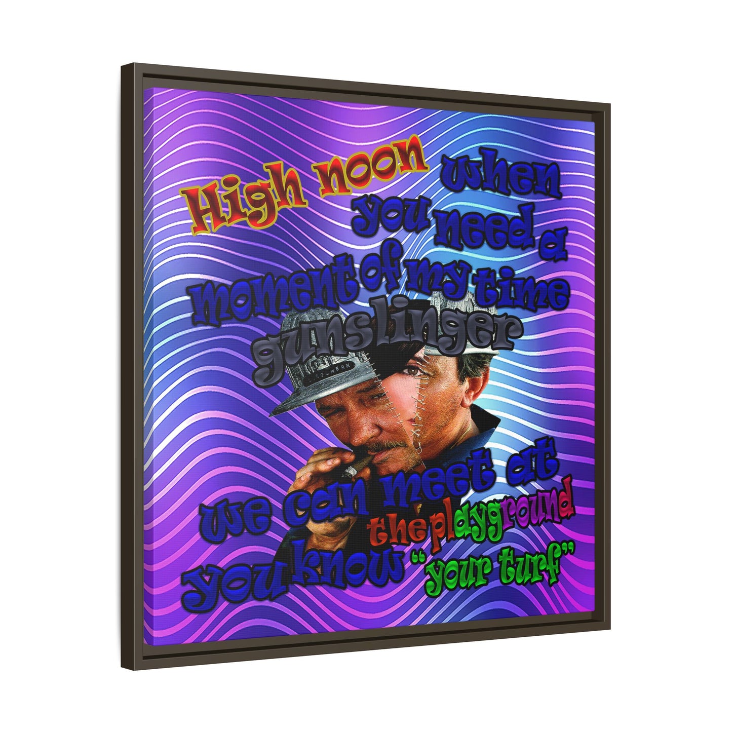 high noon - framed canvas art (purple wave)