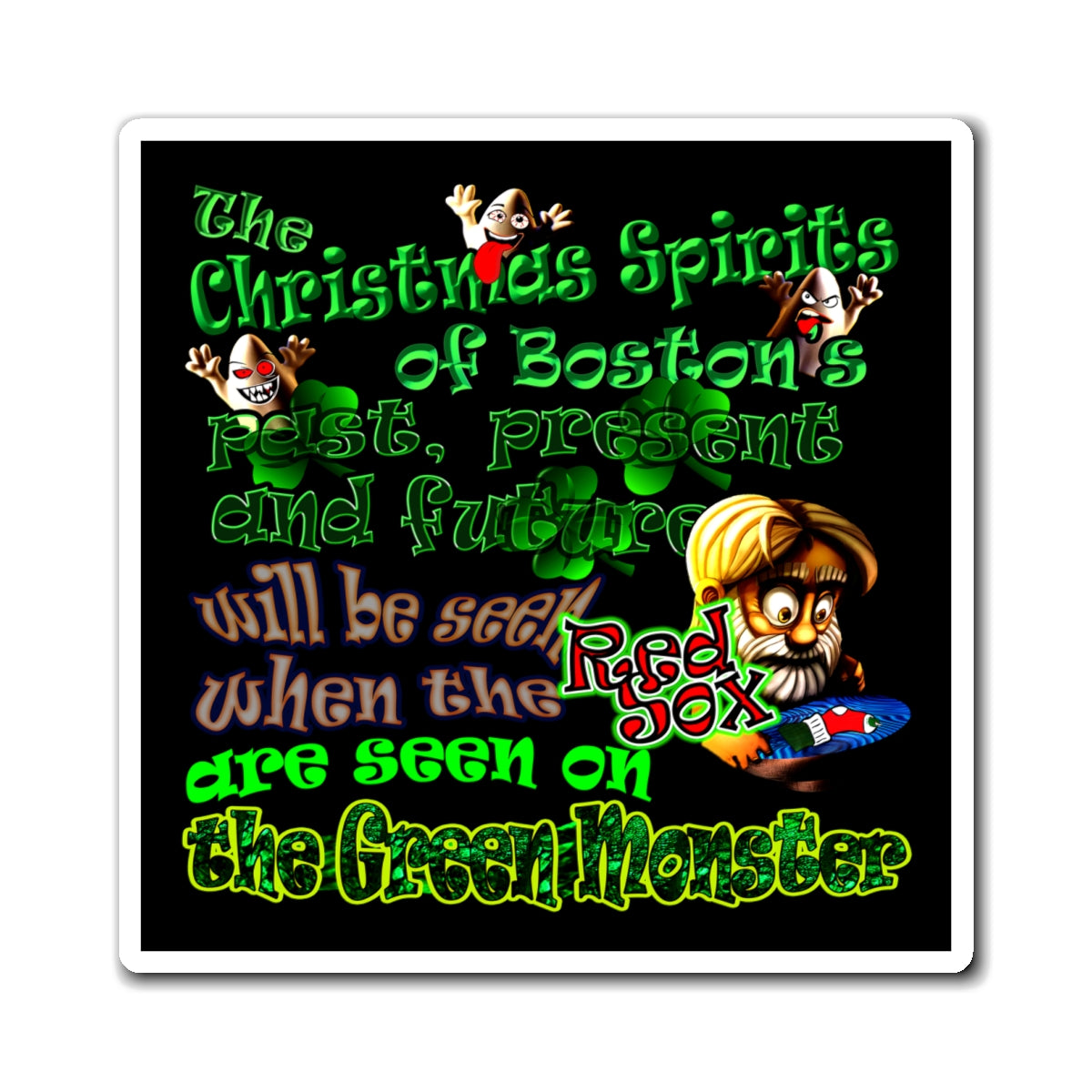 christmas spirits of boston - Magnets - (black)