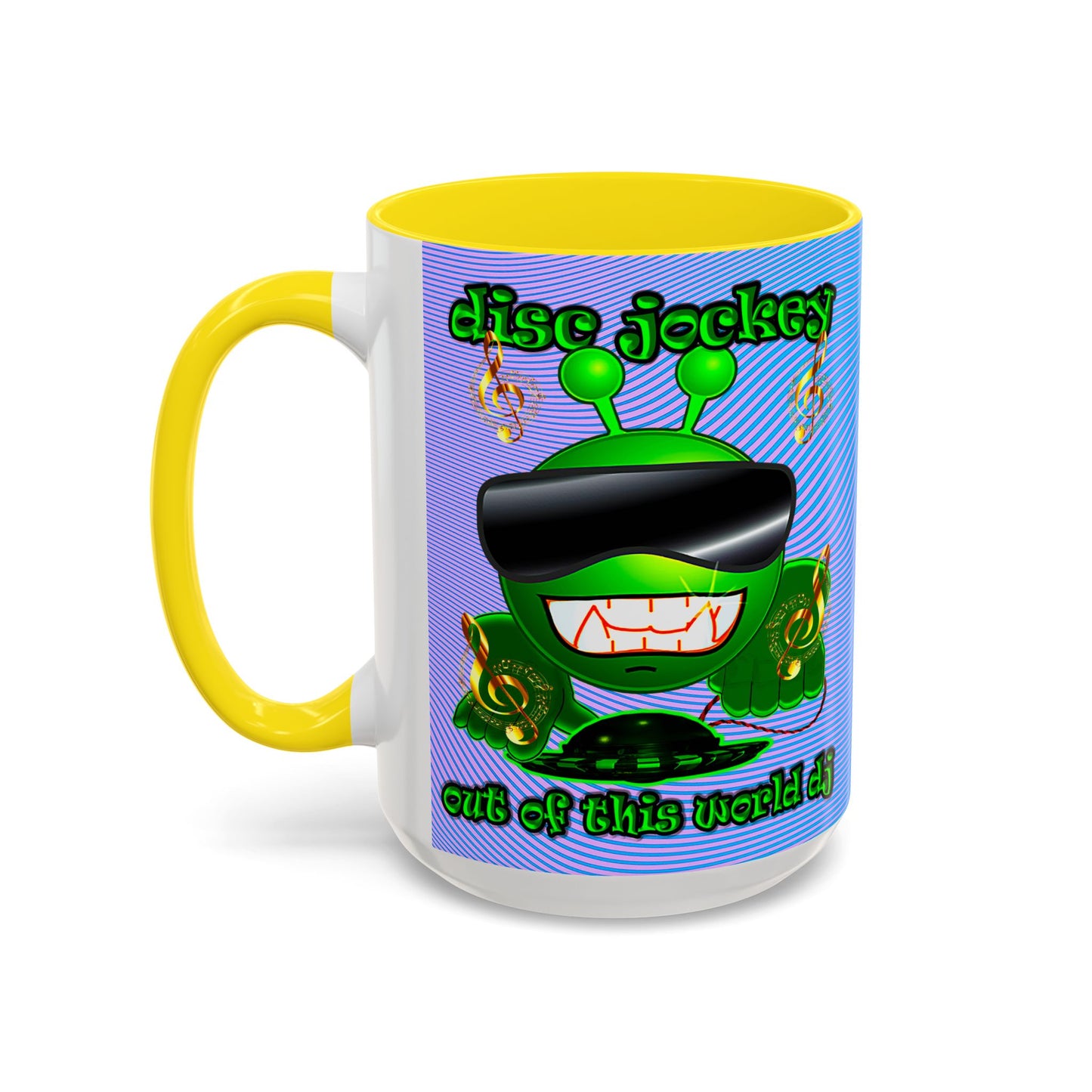disc jockey - Accent Mug (light blue-purple wave)
