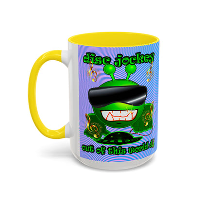 disc jockey - Accent Mug (light blue-purple wave)