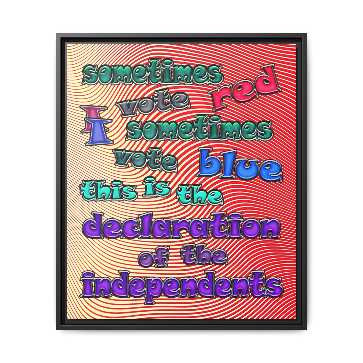declaration of the independents - framed canvas art (yellow-orange wave)