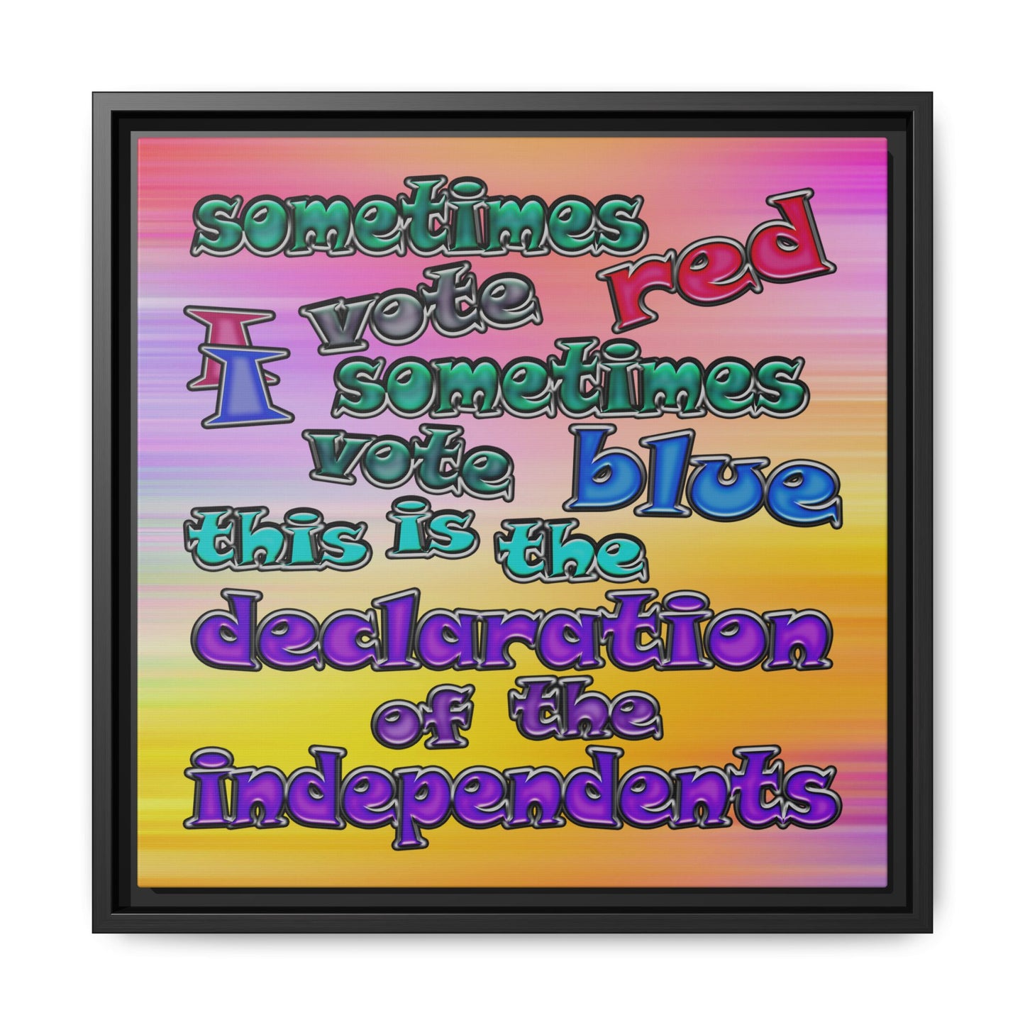 declaration of the independents - framed canvas art (color blur)