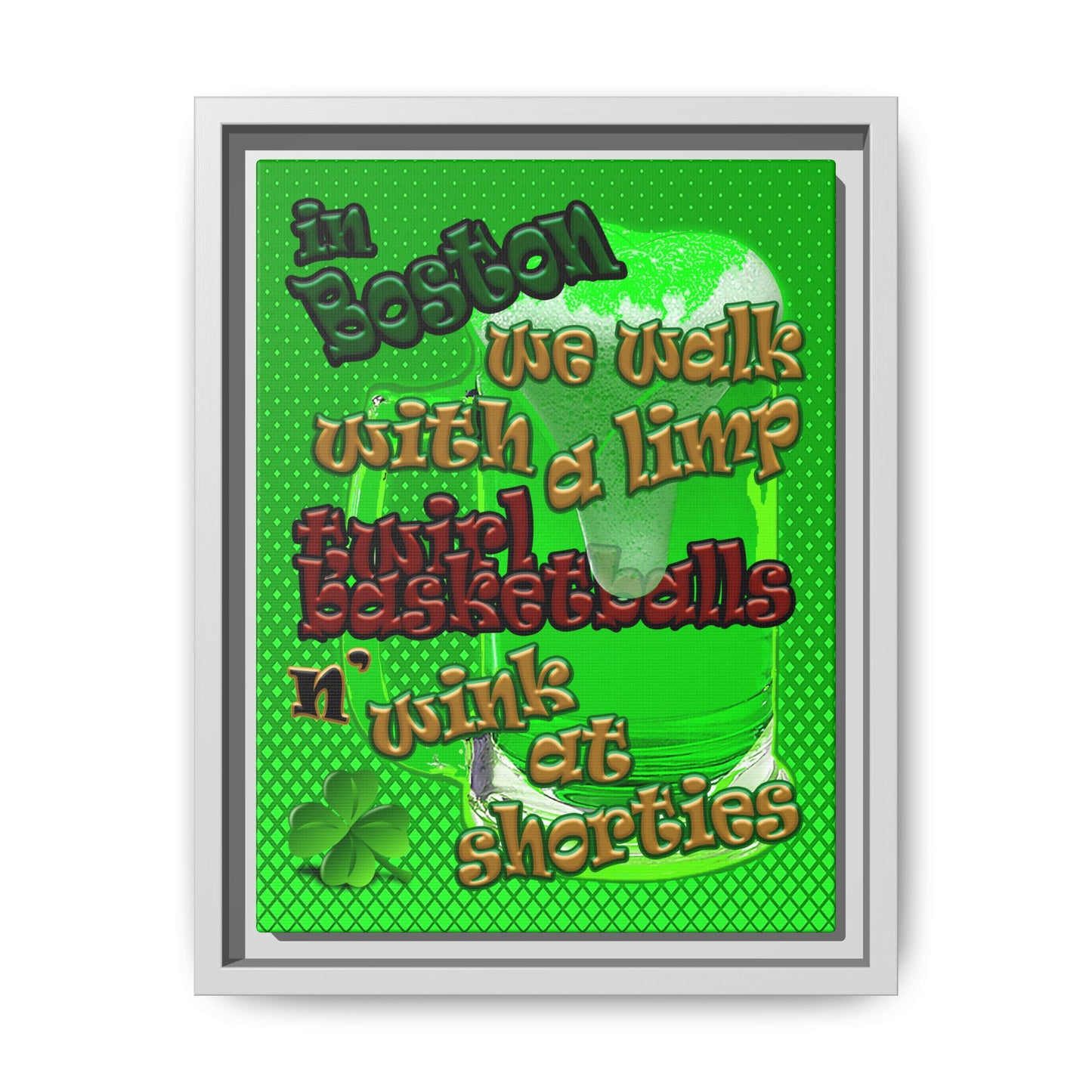 celtics logo - framed canvas art (logo green)
