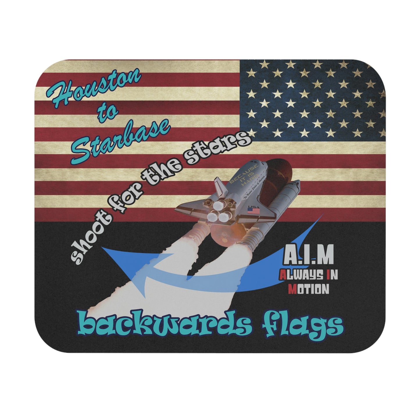 shoot for the stars - Mouse Pad (Rectangle) - (black)