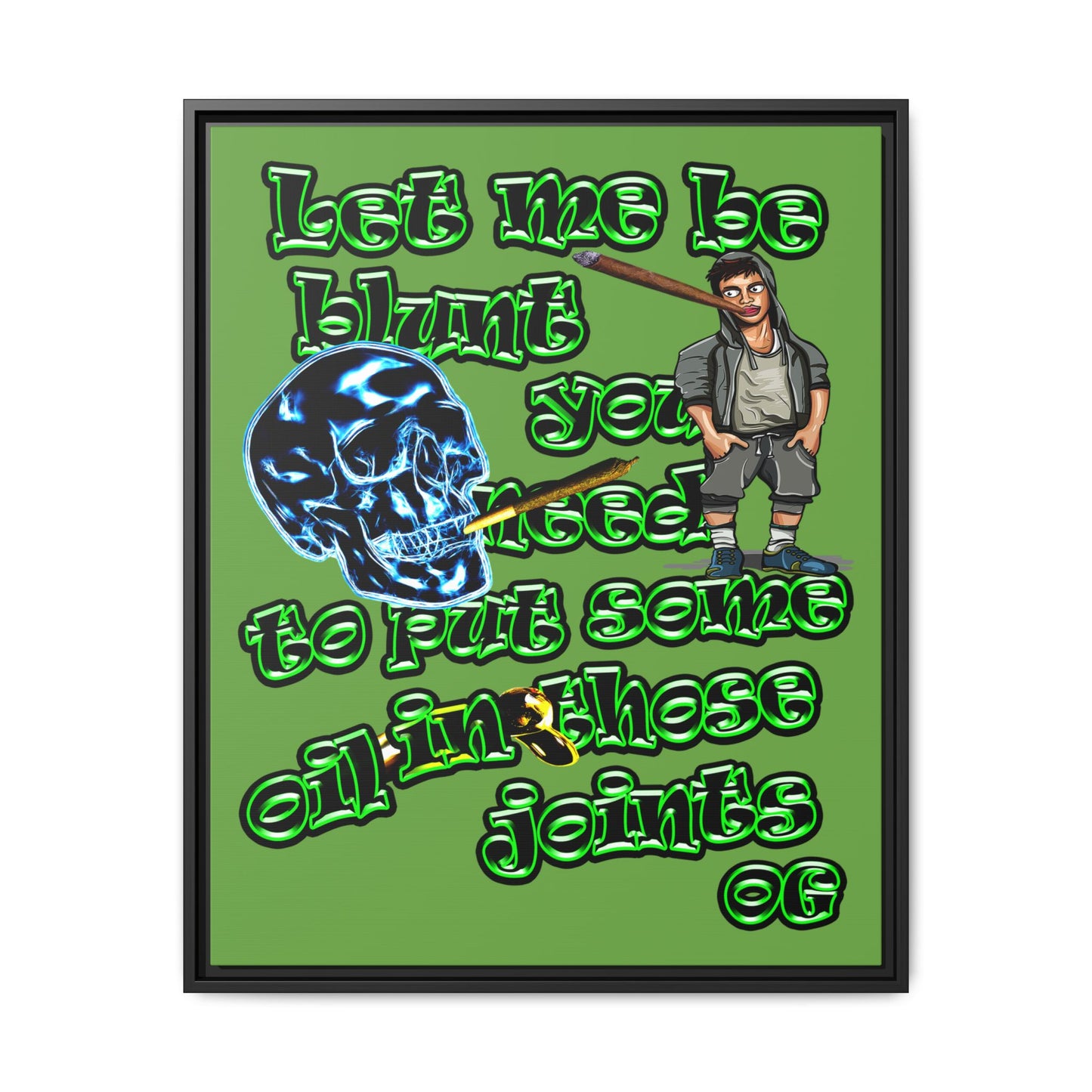 og - framed canvas art (green)