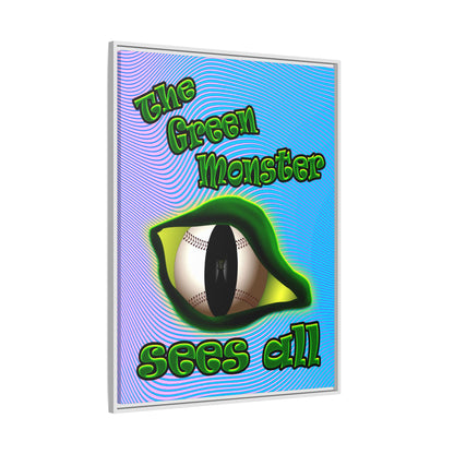 green monster - framed canvas art (light blue-purple wave)