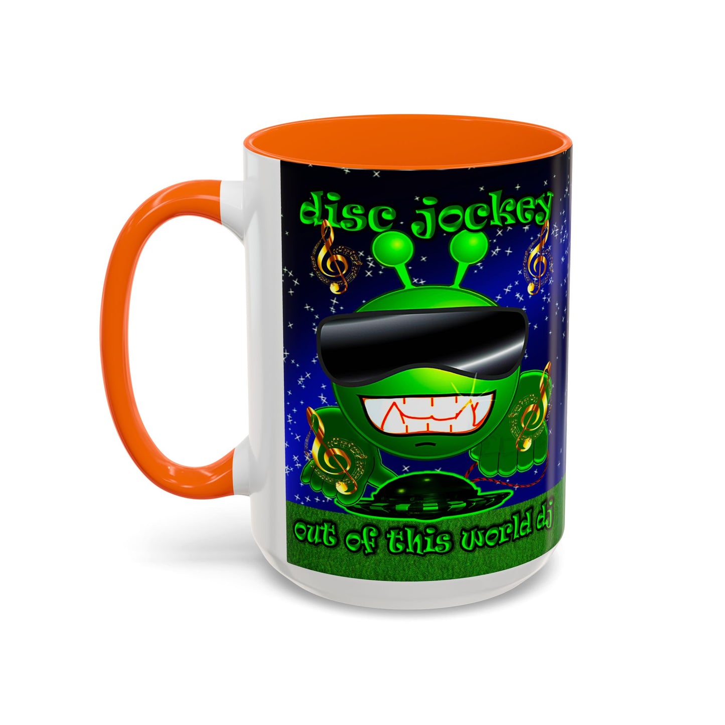 disc jockey - Accent Mug ('snoops' background)