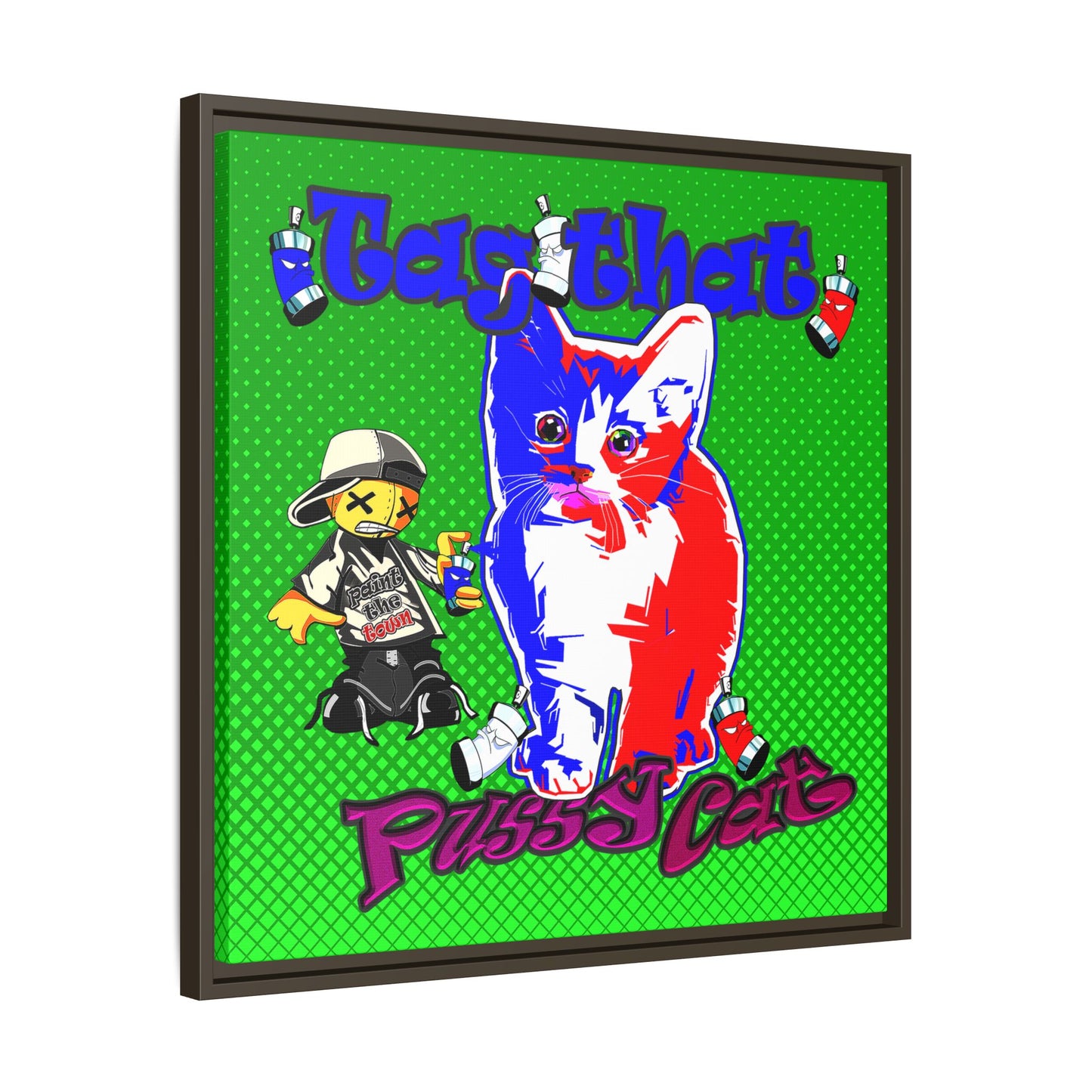 tag that - framed canvas art (logo green)