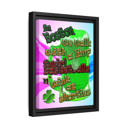 celtics logo - framed canvas art (light blue-pink wave)