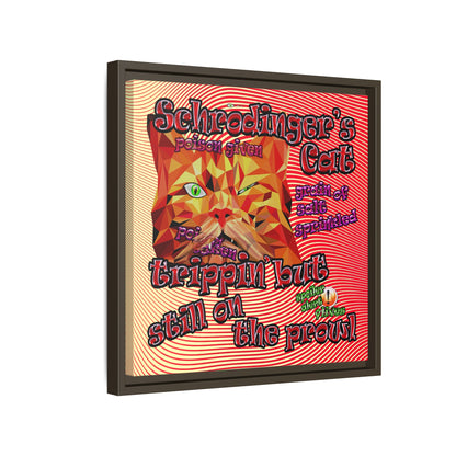 schrodinger's cat - framed canvas art (yellow-orange wave)