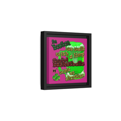 celtics logo - framed canvas art (pink)