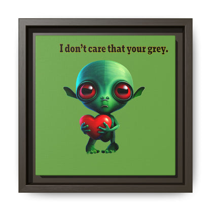 I don't care that your grey - framed canvas art (green)