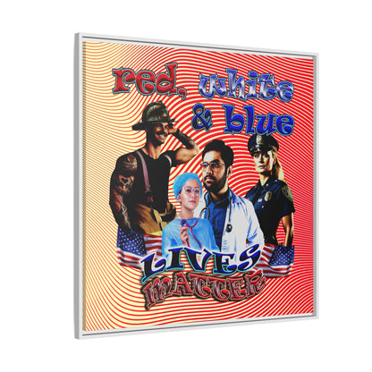 rw&b lives matter - framed canvas art (yellow-orange wave)