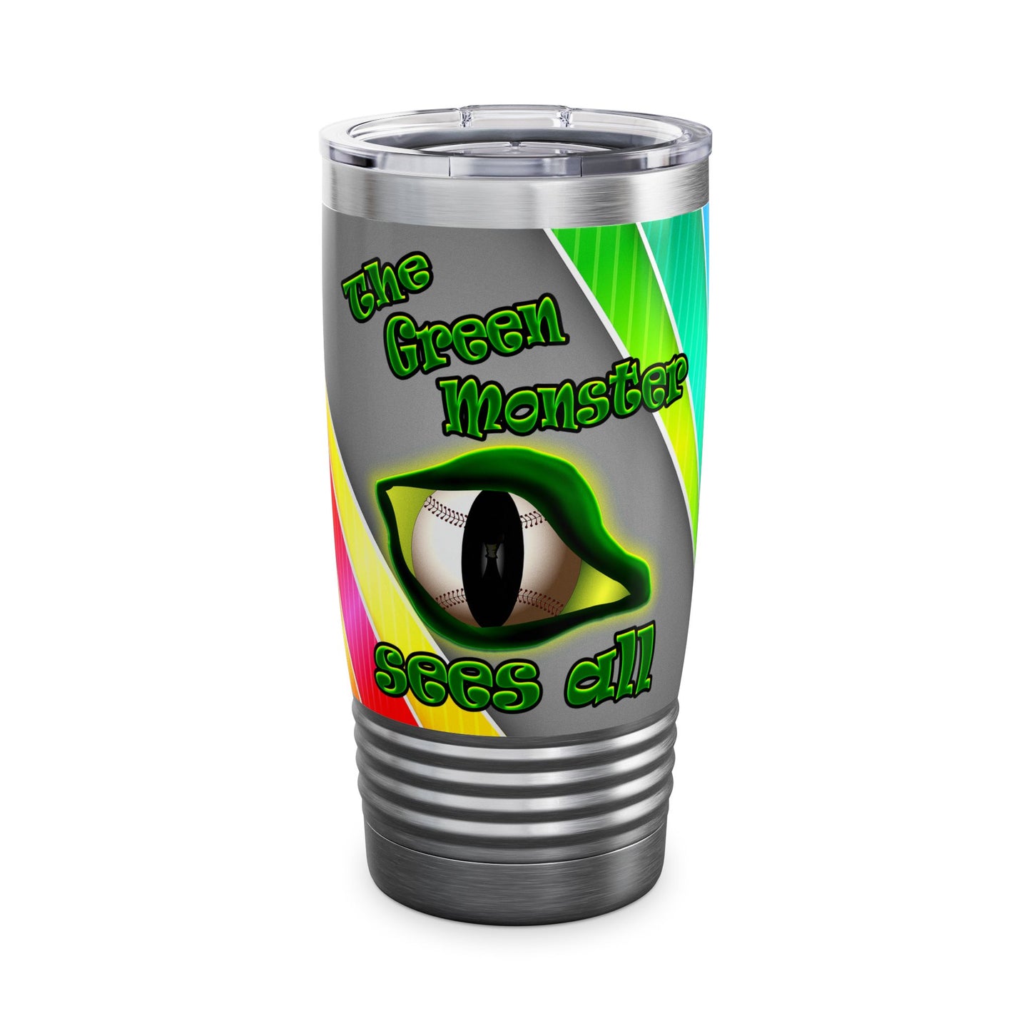 green monster - Ringneck Tumbler, 20oz (rainbow split)