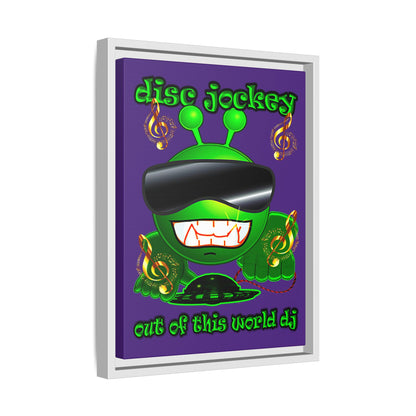 disc jockey - framed canvas art (purple)