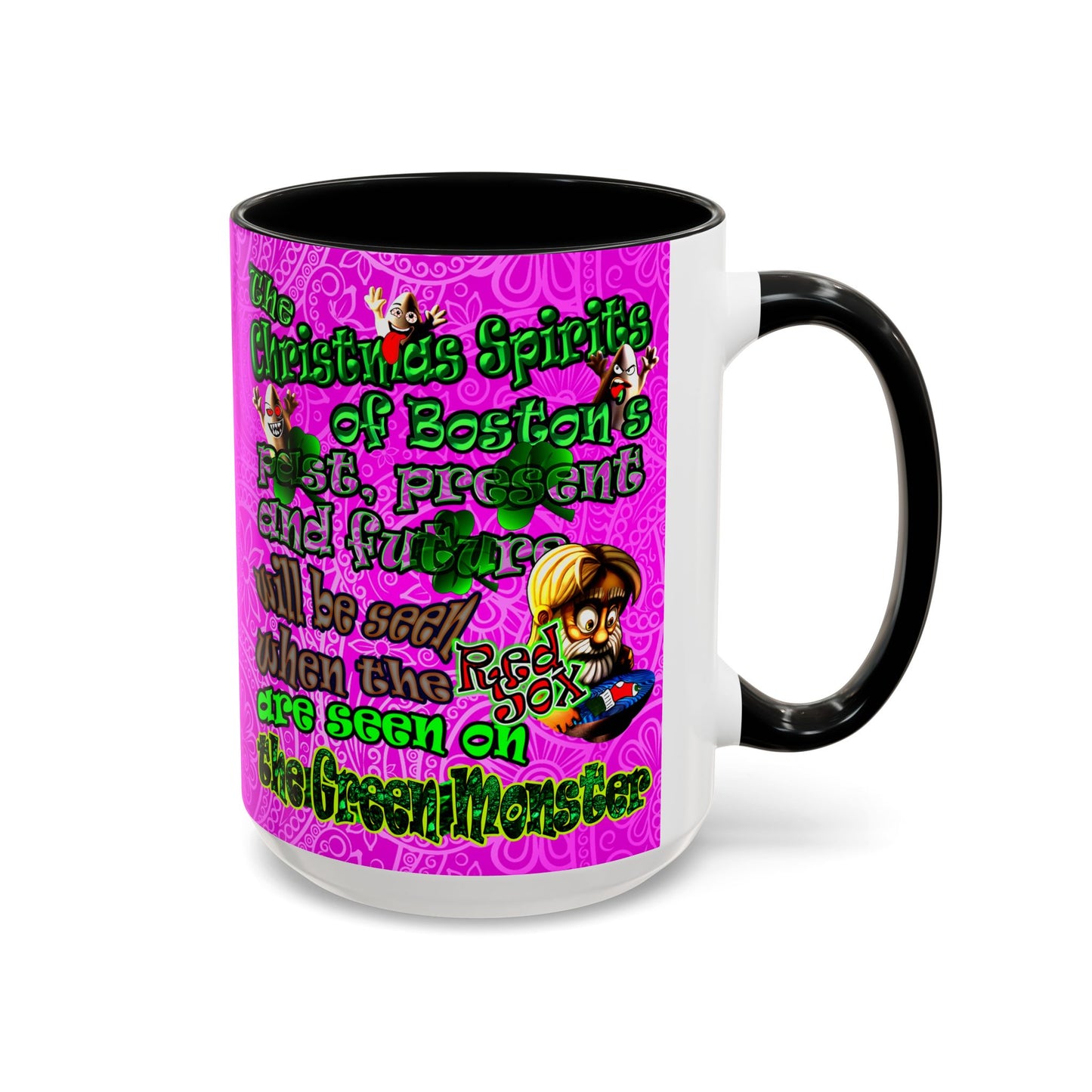 christmas spirits of boston - Accent Mug (pink swirl)
