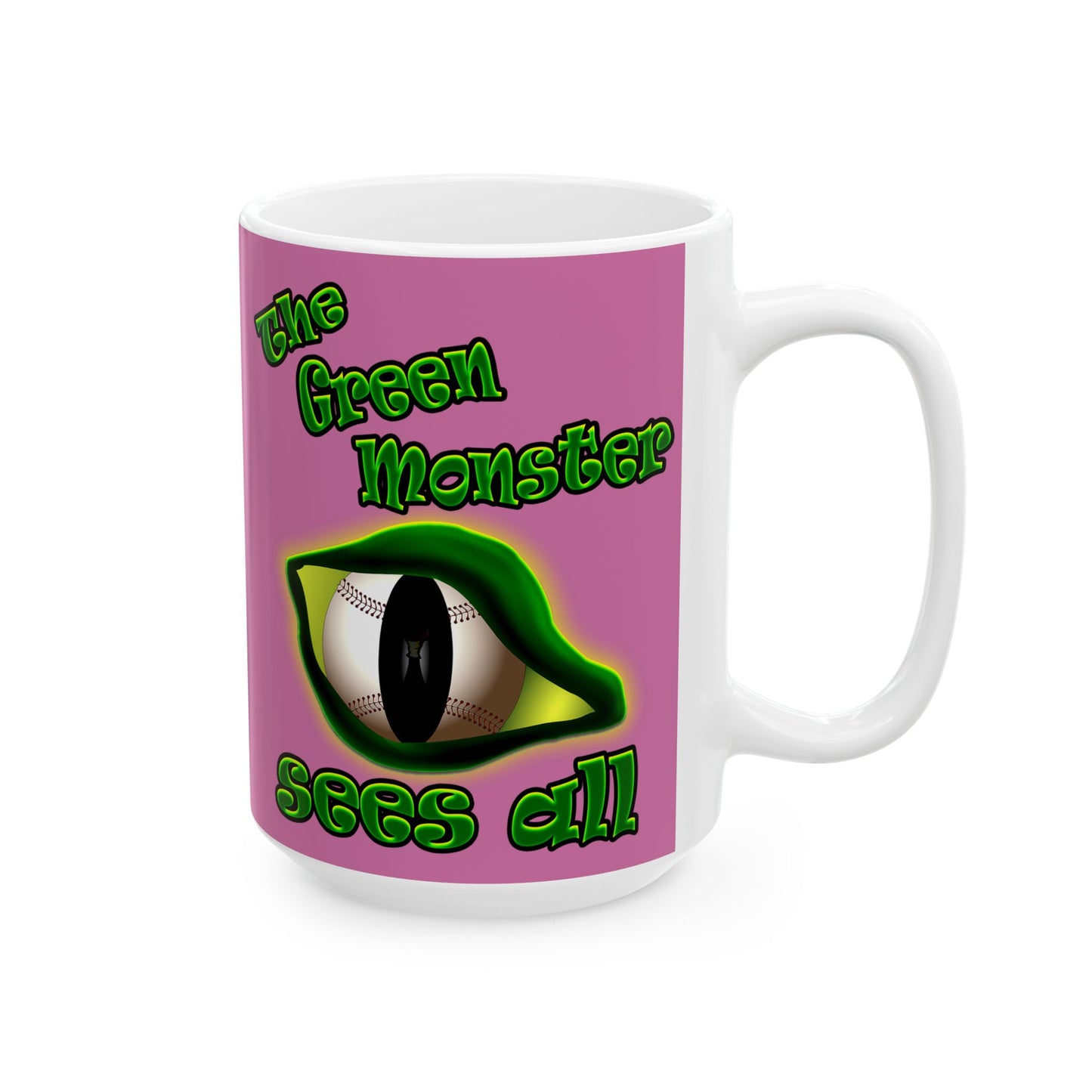 green monster - White Mug (light pink)