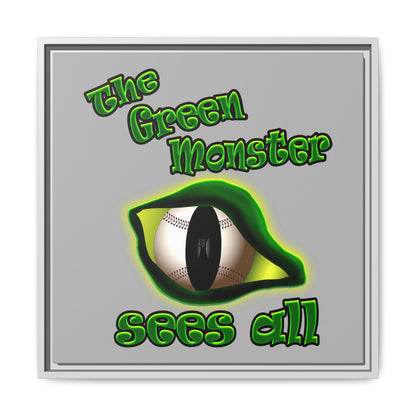 green monster - framed canvas art (light grey)