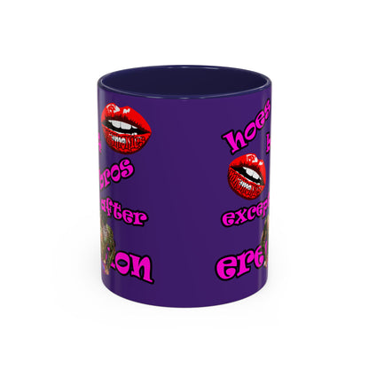 hoes b4 bros - Accent Mug (purple)