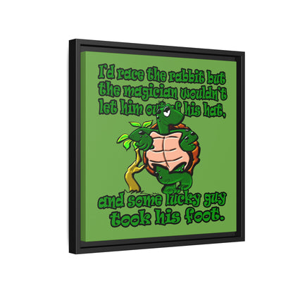 turtle race - framed canvas art (green)