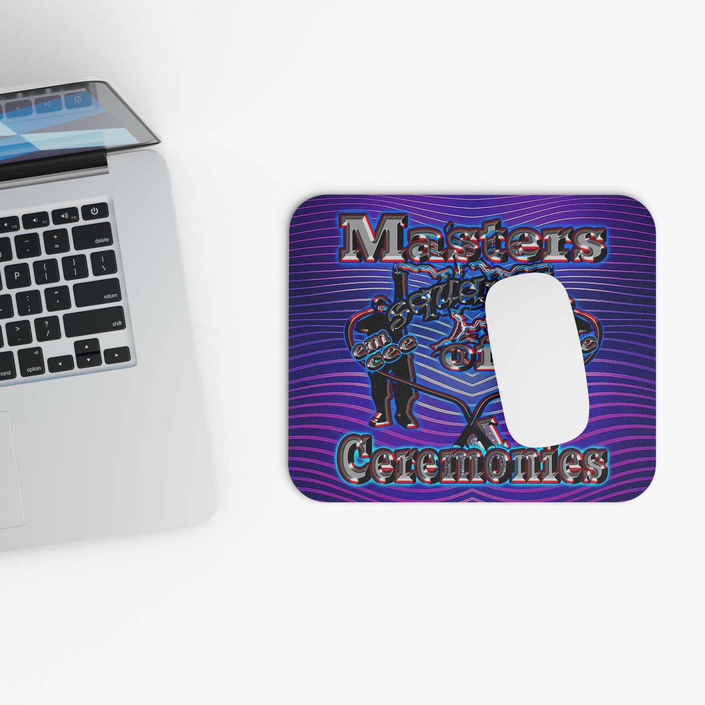 em cee squared - Mouse Pad (Rectangle) (purple wave)