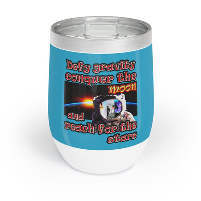 defy conquer reach - Chill Wine Tumbler (turquoise)