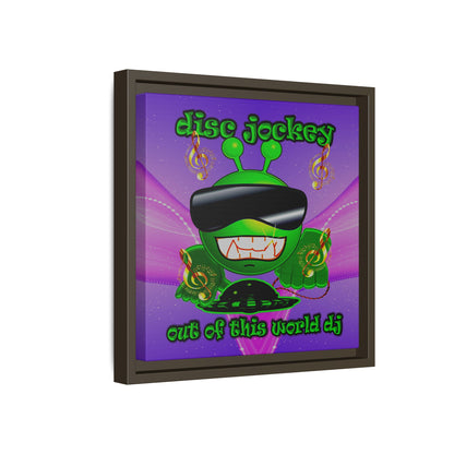 disc jockey - framed canvas art (purple-pink wave)