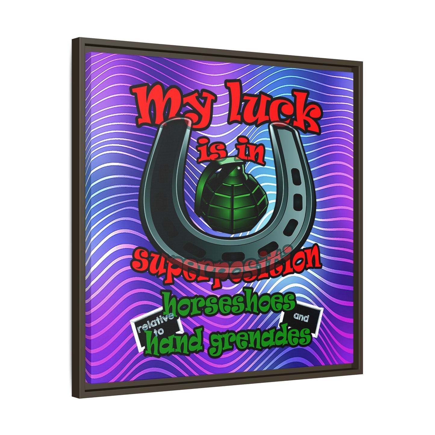 my luck - framed canvas art (purple wave)