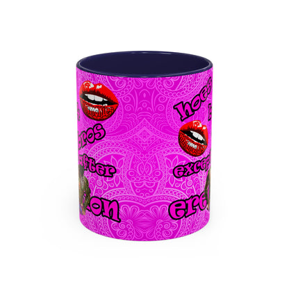 hoes b4 bros - Accent Mug (pink swirl)