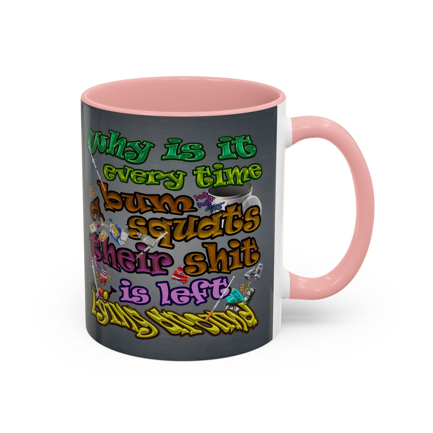 the bum's shit - Accent Mug (grey-light grey)
